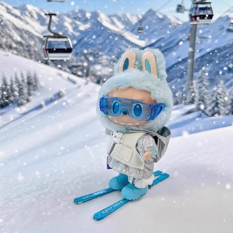 La Bubu 3.0 High-Energy Ski Outfit Doll Clothes 17cm First, Second, and Third Generation Lucky Pull Bubu Clothes