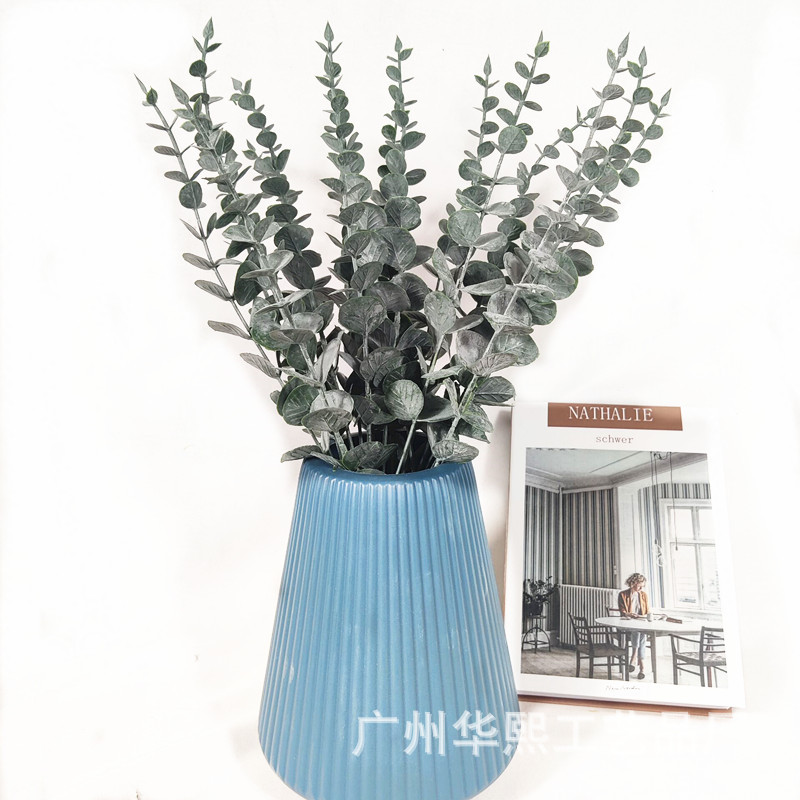 Ramo artificial transfronterizo solo eucalipto hojas diseño floral dinero hoja casa decoración de la boda ventas directas de la fábrica