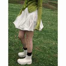 NEIHE内赫2025十三行松紧腰百褶裙女秋季新款短半身裙女款251265