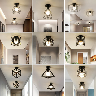 Aisle light corridor hallway fitting room ceiling light Nordic Iron led three-color stair creative lighting lamps