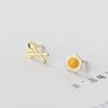 Silver needle, universal earrings from pearl, silver 925 sample, Korean style, french style, flowered, wholesale