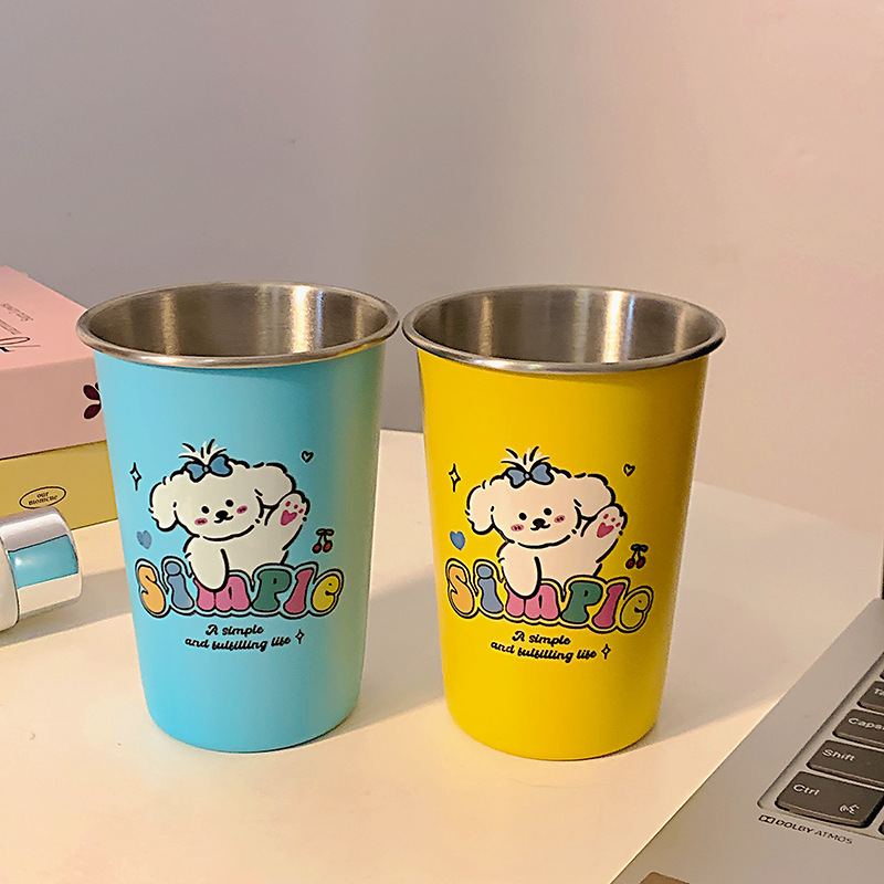 Xiaohongshuと同じかわいいクマのマウスウォッシュカップ、洗濯カップ、家庭用歯ブラシカップ、ポータブル学生寮ステンレスカップ|undefined