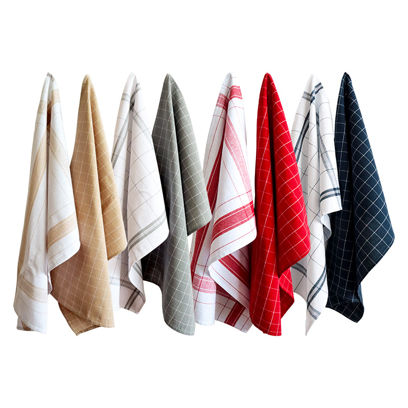 Toalla de cocina teñida en hilo de algodón, fabricante de servilletas de mesa para el hogar, mantel de patrón geométrico puntual
