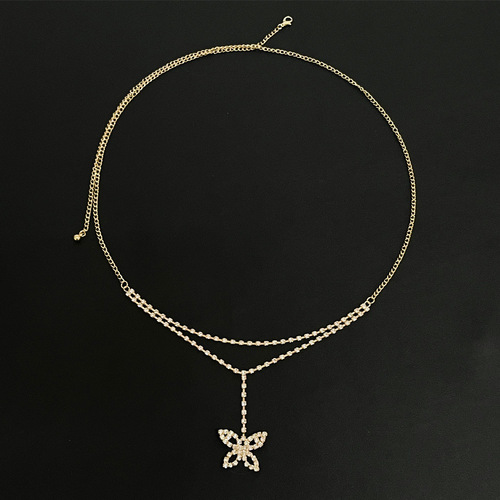 Sweet and cool street photography fashion versatile beach diamond waist jewelry accessories full of diamonds shiny sexy European and American waist chain for women