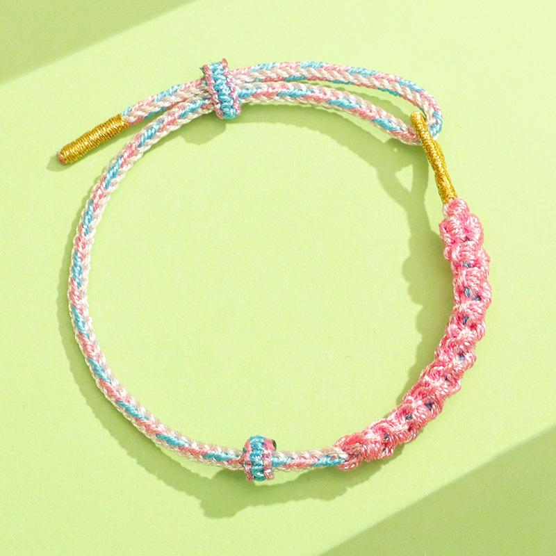 172# pink peach blossom knot colorful rope