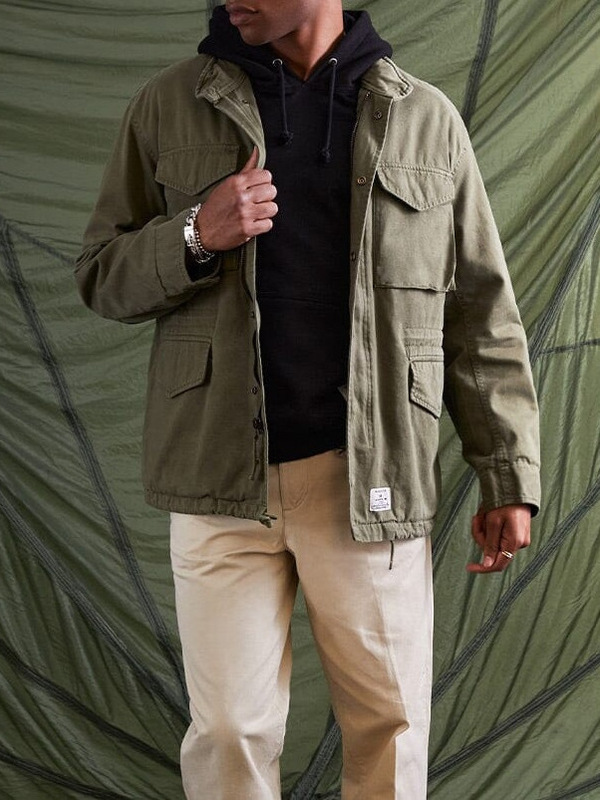 M65 Field Jacket Windbreaker American Retro World War Ii Military Work Jacket Men's Single-Breasted Work Jacket Jacket