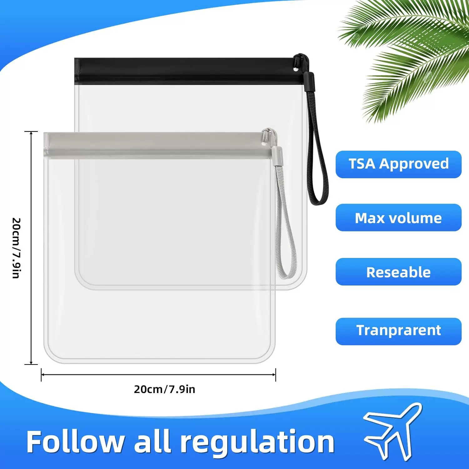 EVA洗漱袋透明旅行化妆包密封防水洗漱袋便携旅行袋清洁收纳袋