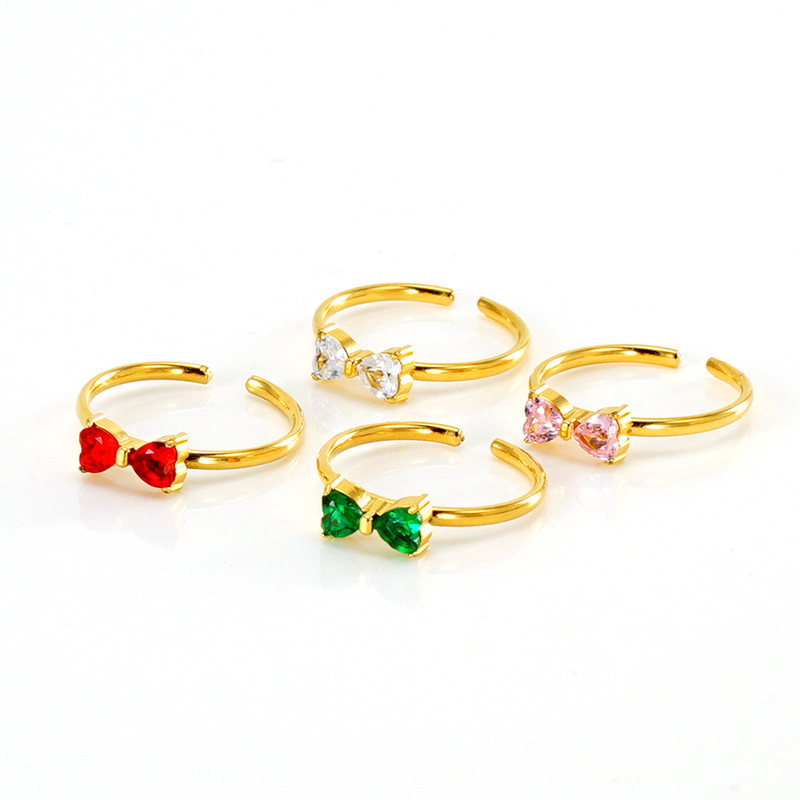 Fashionable universal adjustable ring stainless steel with bow