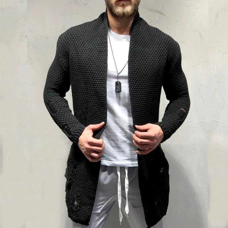 Кардиган средней длины, свитер, трикотаж оптом, Fashion Man Sweater