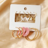 Earrings, set, metal resin, suitable for import, new collection, European style