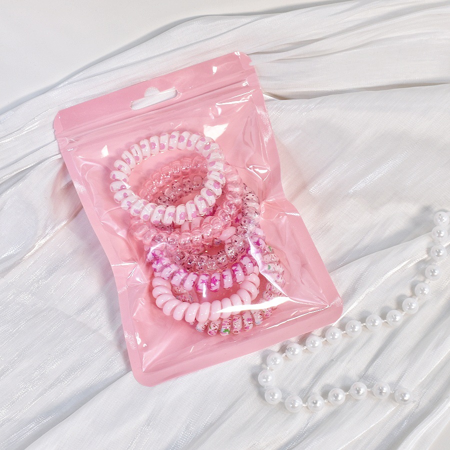 35g Weight Telephone Cord Hair Tie Hair Accessories Type 1 Set Quantity Holiday, Daily Occasion Plastic Material Color Block Pattern Women's Gender Simple Style, Classic Style Style Women's Simple Style Classic Style Color Block Plastic Telephone Cord Hair Tie 3