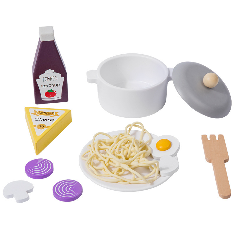 国境を越えた子供の木製シミュレーションキッチン類パスタ家の赤ちゃんの親子交流早教知育玩具|undefined