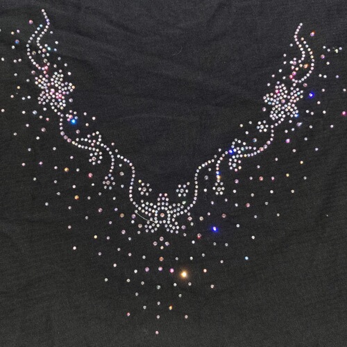 Heat transfer diamond pattern collar transfer T-shirt sweaters long-sleeved wool sweaters collar decoration water diamond DIY trendy