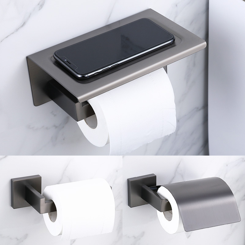 拉丝枪灰色304不锈钢毛巾杆套装浴室卫生间毛巾架厕所壁挂置物架