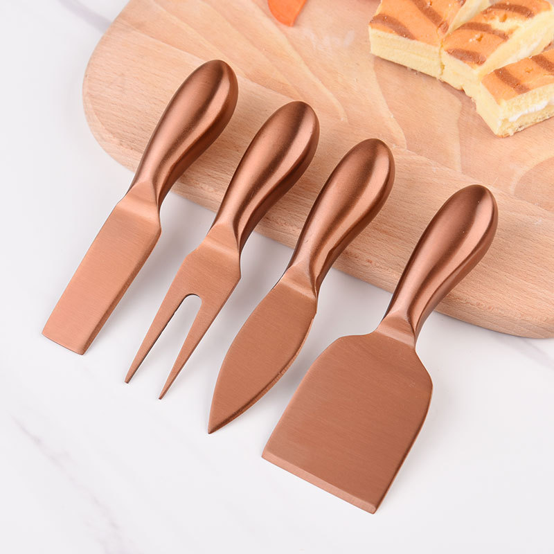 厂家创意刀叉餐具四件套面包抹酱刀蛋糕甜品叉芝士奶酪刀叉铲套装|ru