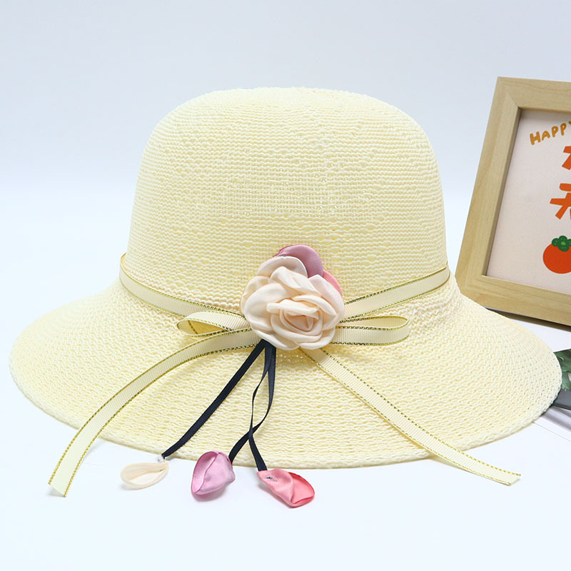 Nuevo sombrero de paja para mujer, sombrero de playa junto al mar, sombrero para el sol de verano de moda salvaje, protector solar, sombrero para el sol de protección UV