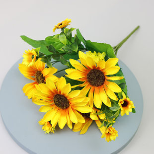Simulation Flower 13 heads sunflower Sunflower Pastoral Wedding Wedding Wedding Home Window Decoration Hands Pseudo Flower Wholesale