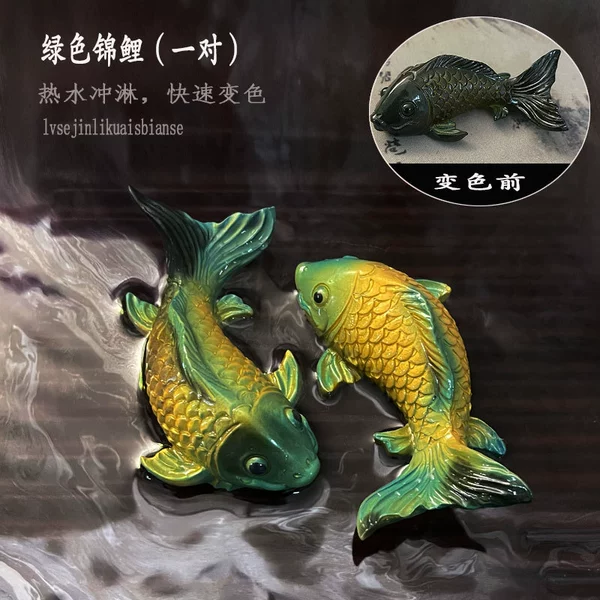 Upgraded model-a pair of green goldfish