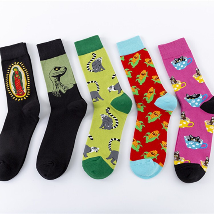 New Colorful Creative Trendy Socks for Men and Women, Mid-Calf Cotton Socks, Fashionable Casual Couple Socks Wholesale