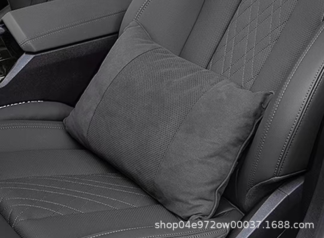 Car Headrest and Lumbar Support Perforated Suede Headrest Seat In-Car Neck Pillow Original Rear Seat Mercedes-Benz