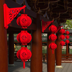 New Year Festive Atmosphere Lantern Decoration 2023 New Gold Character Pair Cute Entrance Door Court Style Fortune Character Room