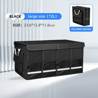 Car storage bag/box: large capacity car folding - large-603530-capacity-72l-distinguished-black