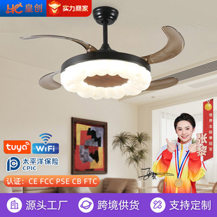 Household Cream Fengyunduo Mute Invisible Fan Light 52 Inch Large Wind Restaurant Hanging Fan Light Intelligent Fan Light