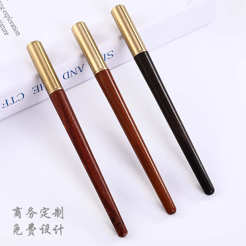 Fábrica en stock pluma de metal pluma de gel pluma de publicidad pluma de regalo de negocios pluma de madera de latón Logotipo de letras
