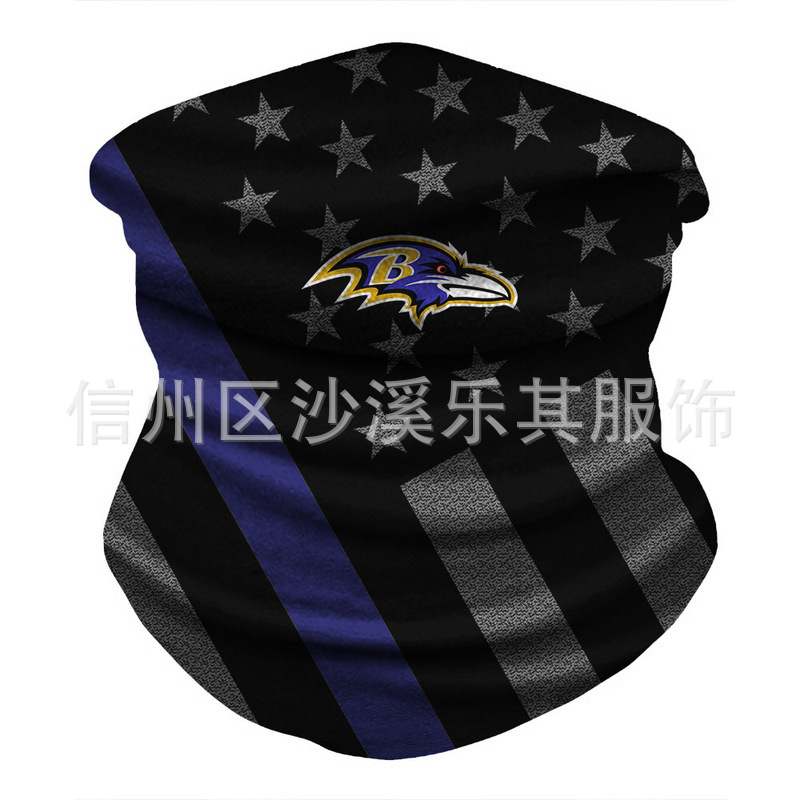 Máscara de impresión digital 3D para equipos de la NFL europeos y estadounidenses Montar al aire libre a prueba de polvo, protección solar, máscara deportiva a prueba de viento, se puede fijar Zhi