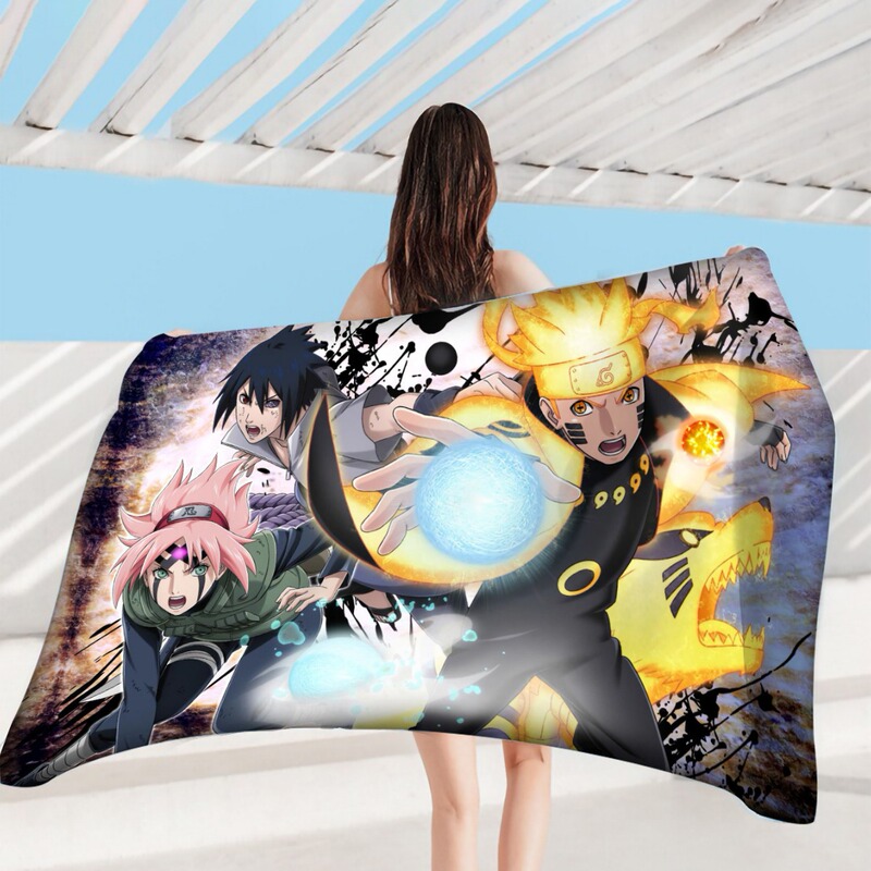 Naruto Fine Fiber Beach Towel Bath Towel Absorbent Print