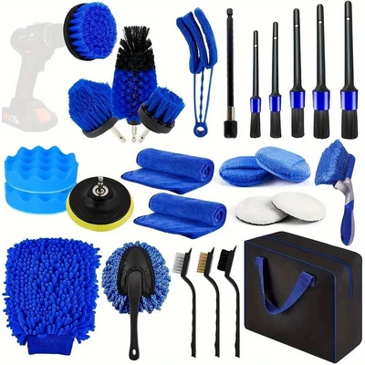 Car cleaning tools Head Cleaning Set, Disc Brush - 27-piece-set-a-shipped-as-pictured-electric-drill-not-included