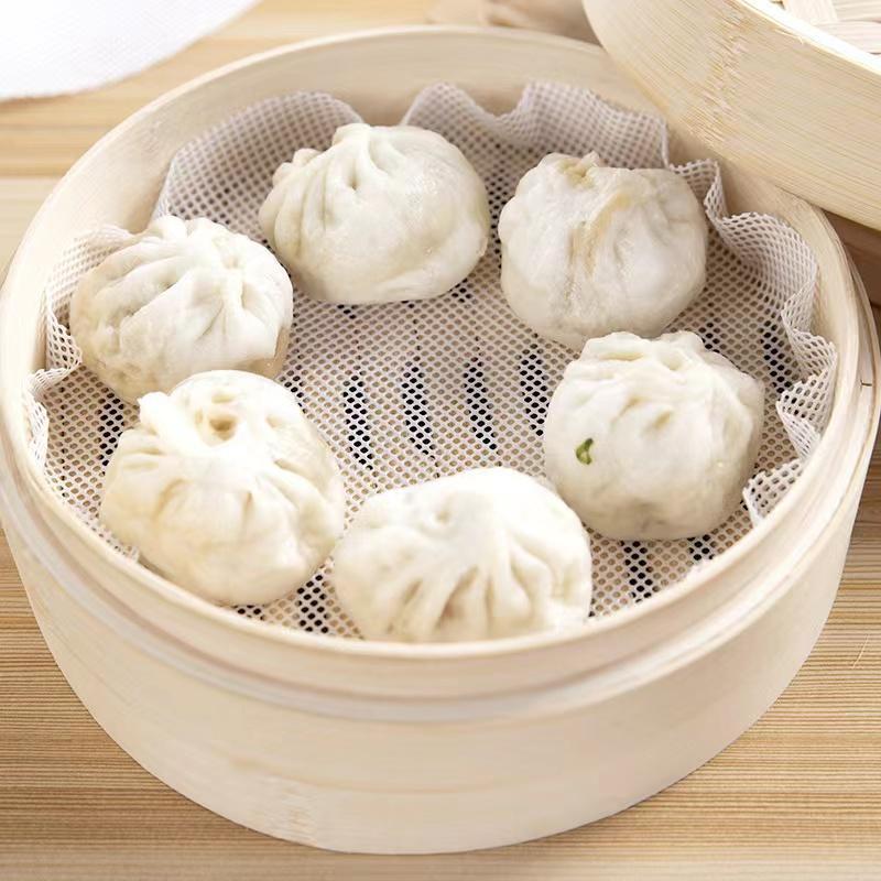Round Steamer Paper Liners for Steaming Buns, Non-Stick Food Steamer Mats for Home Use