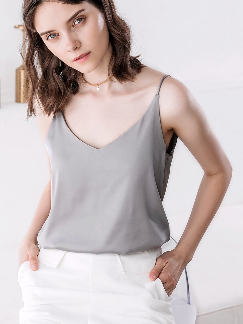 Sexy base body-friendly silk top with cups