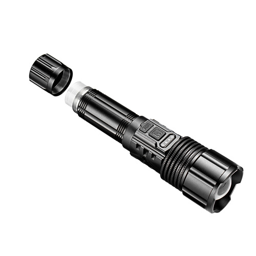 Cross-border new P50 aluminum alloy telescopic zoom LED flashlight USB charging high-intensity long-range COB work light