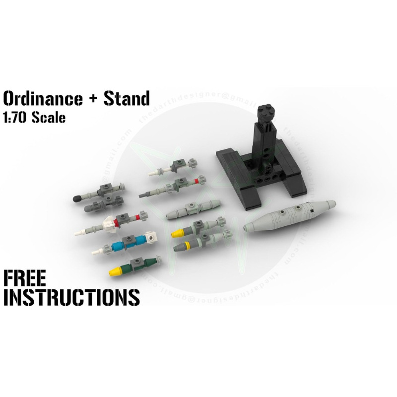 Cross-Border Popular Moc-145398 Aircraft Ammunition Holder-1:70 Scale | Includes Free Construction Instructions