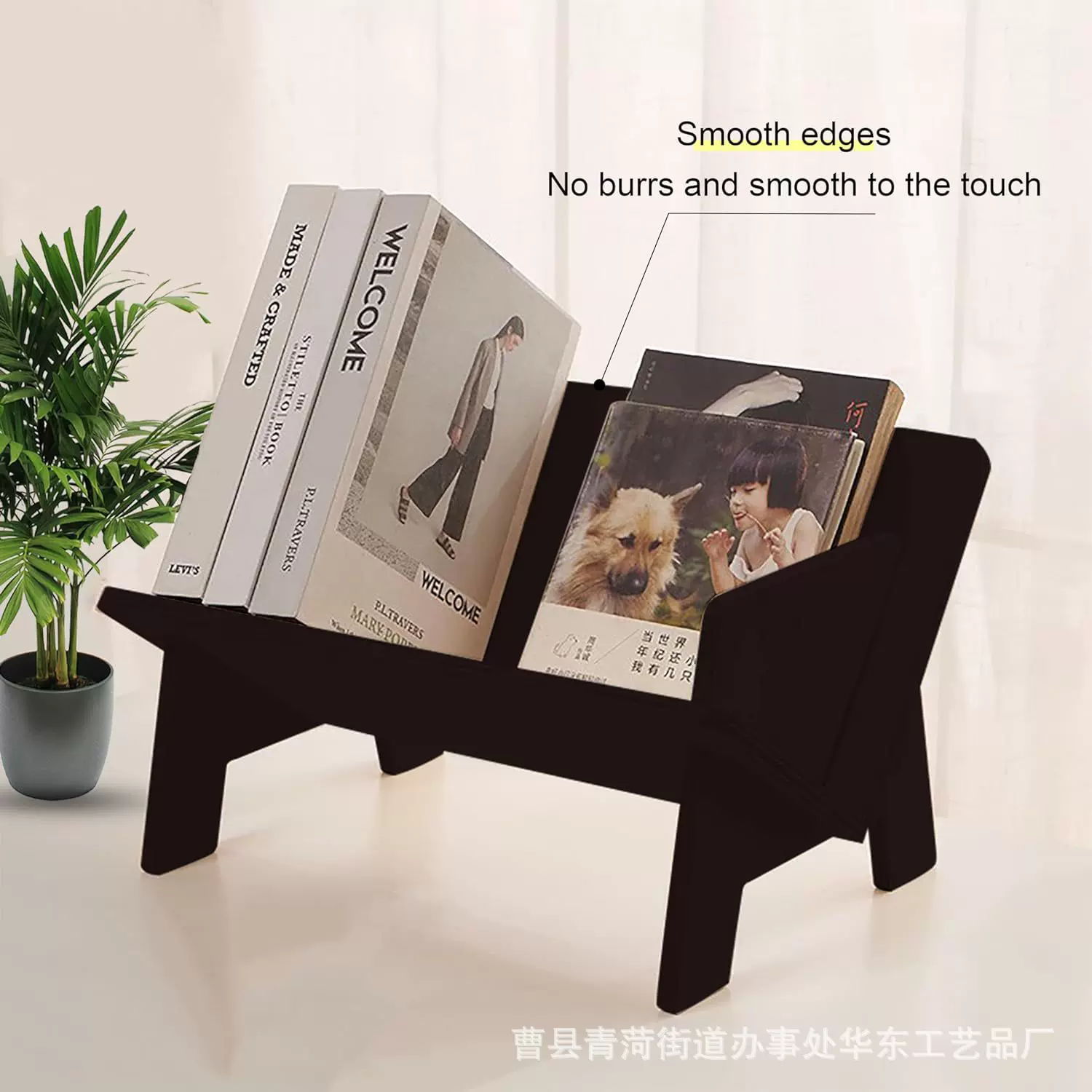 木质唱片架乙烯基CD展示架复古磁带收纳底座杂志书籍架实木储物架