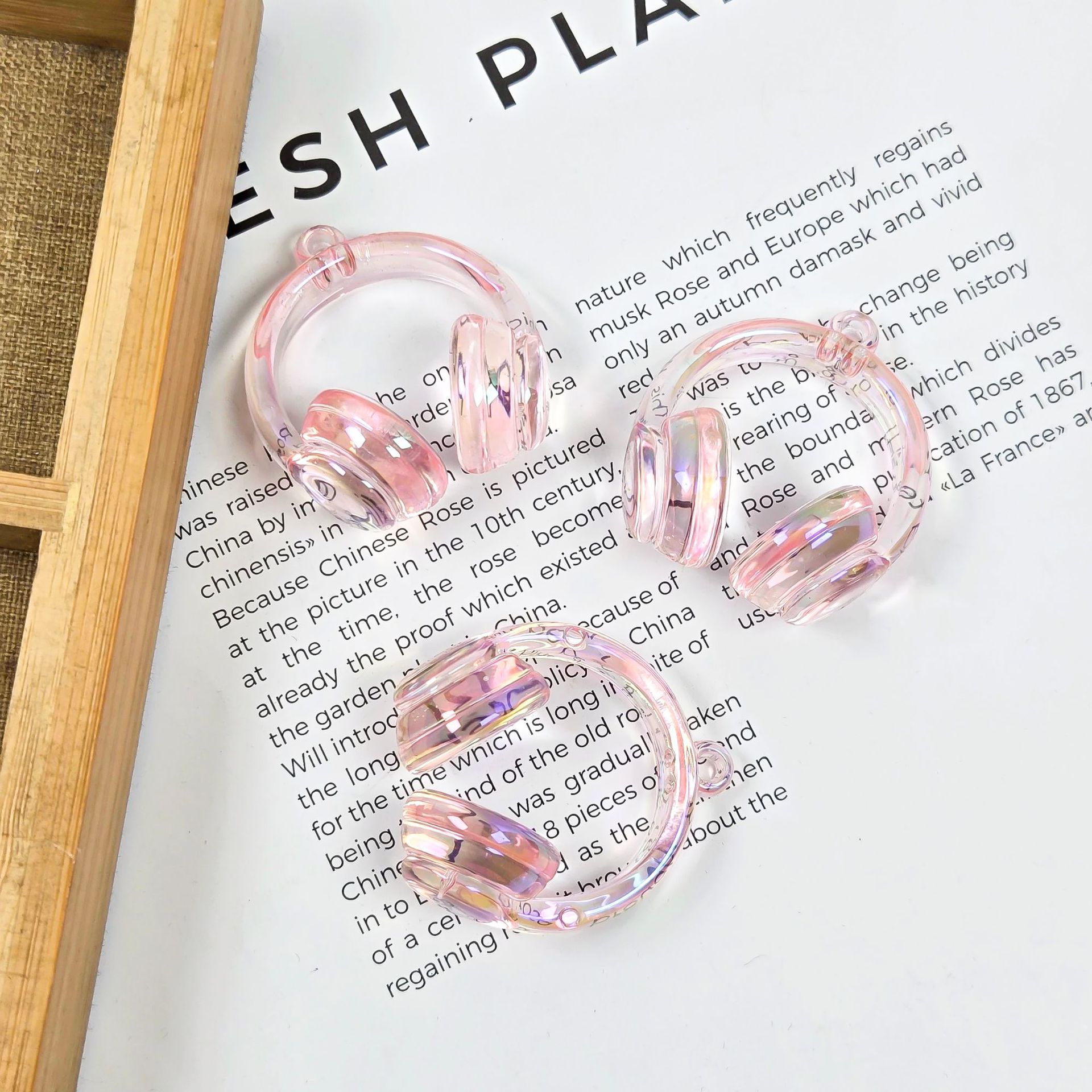 アクリルペイント 2 色グラデーションヘッドフォンビーズぶら下げ穴ビーズ diy 携帯電話チェーンペンダントネックレス素材ジュエリーアクセサリー