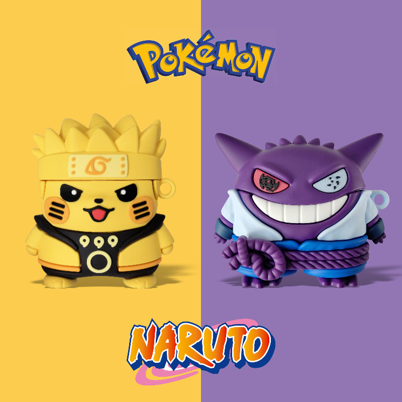 Naruto AirPods Pro Apple 2/3/4 Generation Naruto Bluetooth Earphone Case Cartoon Protective Cover Sasuke