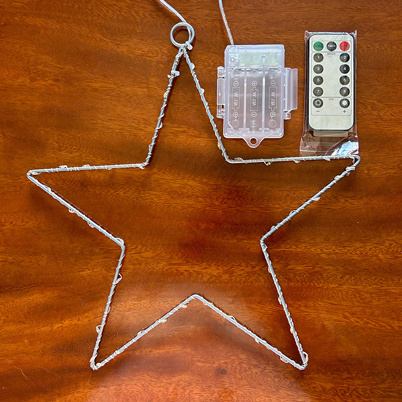 Creativo LED lámpara de alambre de cobre Marco De Hierro forma de estrella de cinco puntas lámpara de bobinado de alambre de cobre control remoto casa de vacaciones decoración de interiores adornos