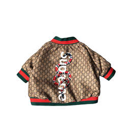 潮牌服装狗衣服狗狗宠物法斗雪纳瑞泰迪外套蛇夹克迷彩潮流