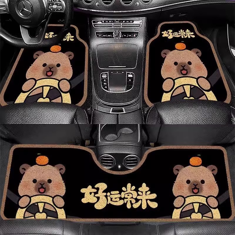 Cute loopy car mat is fully surrounded by anti-dirt wear-resistant silk ring mat dirt-resistant and easy to take care of car foot mat