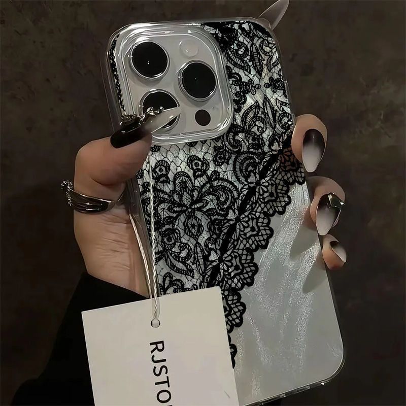 春夏向け高級レース iPhone17promax対応 耐衝撃 iPhone16proins 大きめ開口部 フェザーシルク風 大人気|undefined