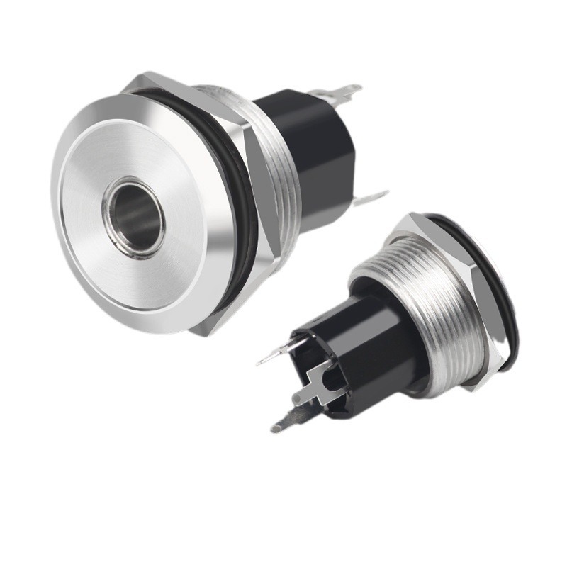 C型圆形 3.5立体镀金塑胶母座 外径OD6.0MM 耳机音频 3.5塑胶母座