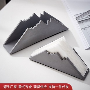 Nordic Ins Simple Snow Mountain Cement Tissue Holer Coffee Shop Sushi Shop Desktop Fashion Vertical Napkin Holer Ornaments