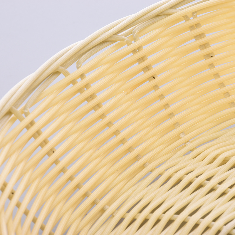 Suministro imitación ratán pan cesta merienda tienda de la torta de plástico PE cesta tejida caramelo merienda placa PP Oval cesta tejida