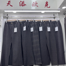 色织毛呢提花裤加绒中老年休闲裤妈妈裤女大码摆摊小脚裤高腰显瘦