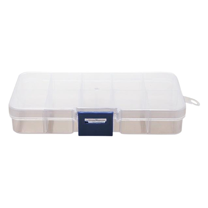Small 10-Grid Removable False Eyelashes Earrings Ring Nail Art Parts Box Beaded Crystal Rubber Strap Transparent Plastic Storage Box