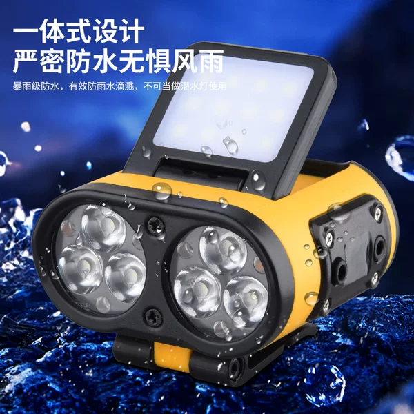 Cross-Border New Strong Light Led Sensor Headlight Waterproof Head-Mounted Fishing Light Outdoor Portable Dual Light Source Camping Style Light