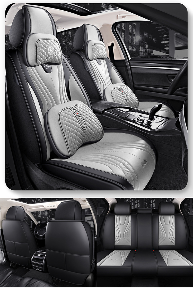 Cartoon Version of the New Pana Leather All-Season Car Seat Cushion, 2026 New Model, Full Set of Seat Covers, Export