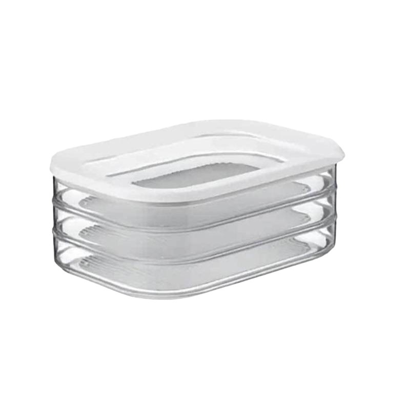 Caja de carne cocinada, caja de almacenamiento sellada de refrigerador de tres capas, caja de almacenamiento de tocino con cubierta, caja de almacenamiento de alimentos, caja de almacenamiento de alimentos transparente